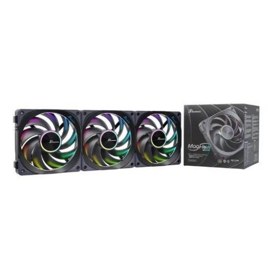 Obrázok pre Seasonic MagFlow ARGB Počítačová skříň Ventilátor 12 cm Černá 3 kusů