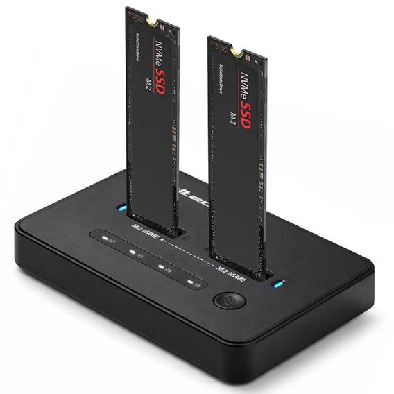 Obrázok pre Qoltec 52366 Dokovací stanice M.2 NVMe SSD | PCIe | USB-C | 20 Gb/s | DVOJITÁ 2 x 8TB | Offline klonování
