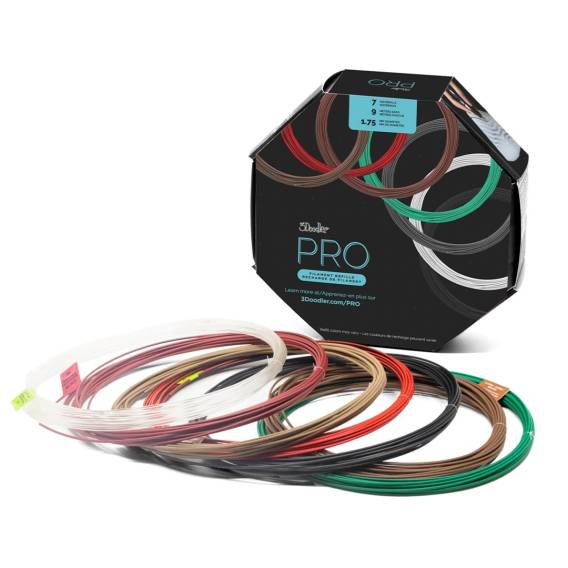 Obrázok pre 3Doodler PRO-FILLS materiál pro 3D tisk Měď, Kyselina polymléčná (PLA), Kyselina polymléčná–uhlíková vlákna (PLA-CF), Dřevěné vlákno Měď, Zelená, Šedá, Bílá, Dřevo, Červená, Bronzová