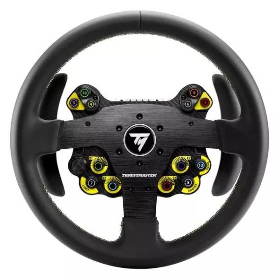 Obrázok pre Thrustmaster Evo Racing 32R Leather Černá, Žlutá Volant Analogový/digitální PC, PlayStation 4, PlayStation 5, Xbox One, Xbox One S, Xbox One X, Xbox Series S, Xbox Series X
