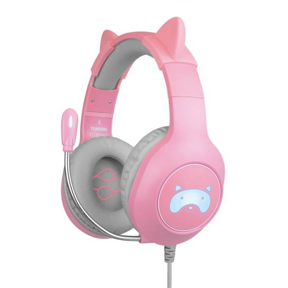 Obrázok pre Blade Gaming Tanooki Sluchátka s mikrofonem Kabel Přes hlavu Hraní Šedá, Růžová