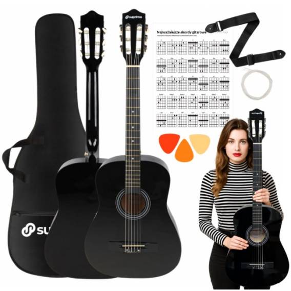 Obrázok pre SUPRIMO CGS2 BK gitara klasyczna 4/4 czarna do nau
