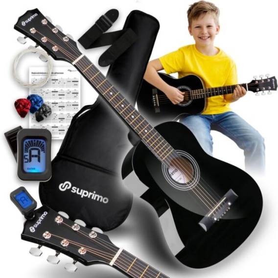 Obrázok pre SUPRIMO JRA SET BK gitara akustyczna 1/4 czarna
