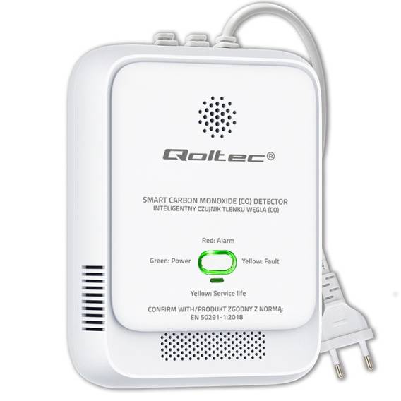 Obrázok pre Qoltec 52576 Senzor oxidu uhelnatého | Detektor CO | alarm 85dB | LED