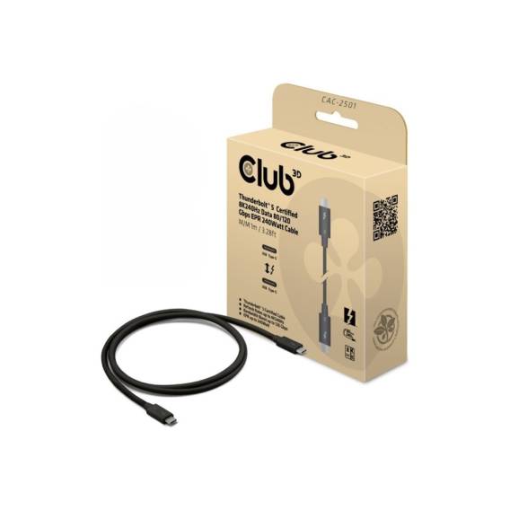 Obrázok pre CLUB3D CAC-2501 Thunderbolt kabel 1 m 120 Gbit/s Černá