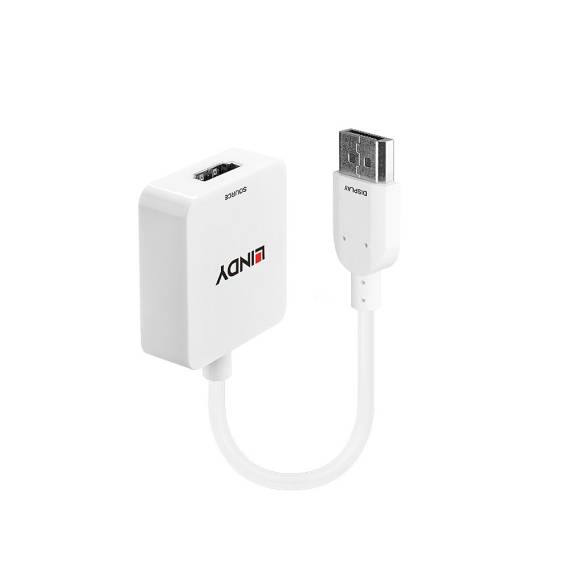 Obrázok pre Lindy 38146 adaptér k video kabelům HDMI Typ A (standardní) DisplayPort Bílá