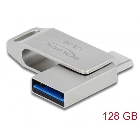 Obrázok pre DeLOCK Flash disk USB 5 Gbps, USB-C + Typ-A, 128 GB - kovový kryt