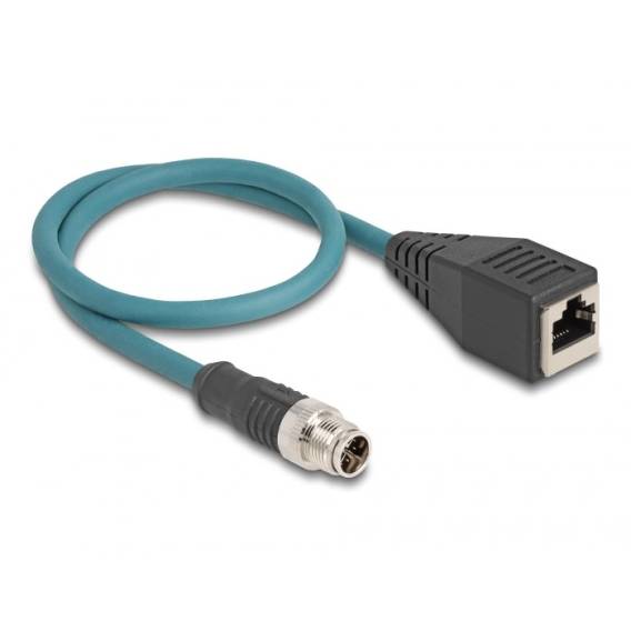 Obrázok pre DeLOCK M12 Adaptérový kabel, ze 8-pinové X-kódované samec na zásuvku RJ45, délky 50 cm