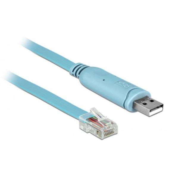 Obrázok pre DeLOCK Adaptér USB 2.0 Typ-A samec > 1 x Serial RS-232 RJ45 samec 2,0 m modrý