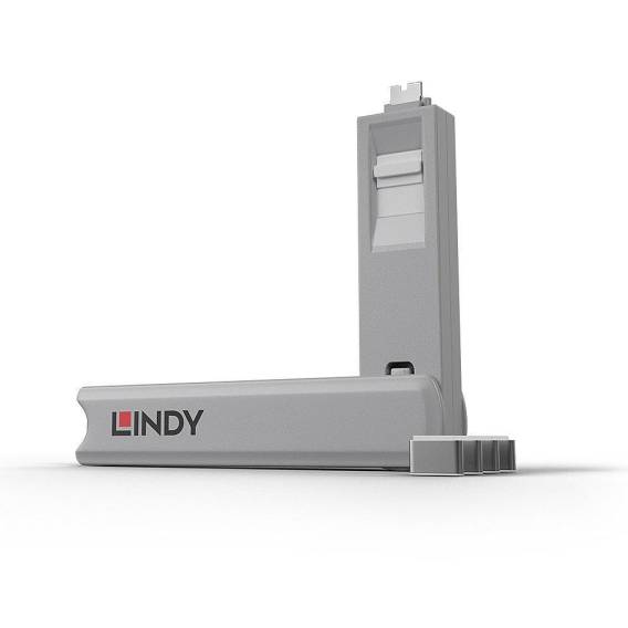 Obrázok pre Lindy 40427 blokátor portů Blokátor portu + klíč USB typu C Bílá 5 kusů