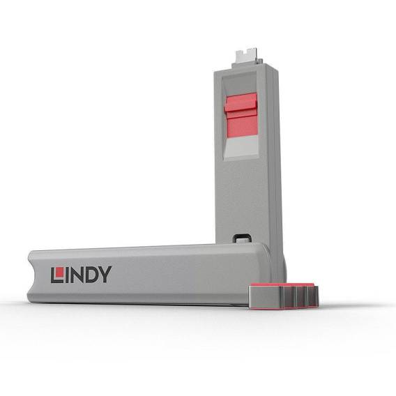 Obrázok pre Lindy 40425 blokátor portů Blokátor portu + klíč USB typu C Růžová 5 kusů