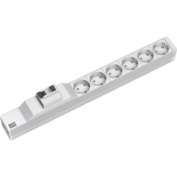 Obrázok pre Bachmann 333.411 napěťová distribuční jednotka (PDU) 6 AC zásuvky / AC zásuvek 1U Šedá, Stříbrná