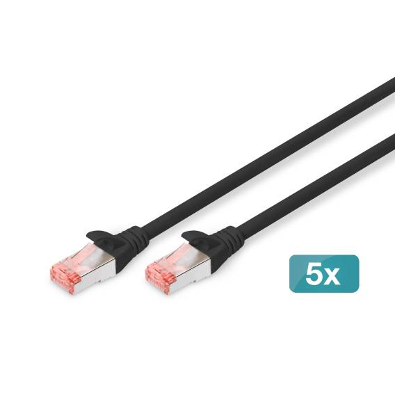 Obrázok pre Digitus DK-1644-100-BL-5 síťový kabel Černá 10 m Cat6 S/FTP (S-STP)