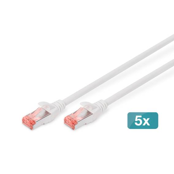 Obrázok pre Digitus DK-1644-100-WH-5 síťový kabel Bílá 10 m Cat6 S/FTP (S-STP)