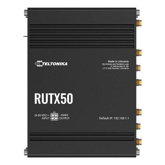 Obrázok pre Teltonika RUTX50 bezdrátový router Gigabit Ethernet Dvoupásmový (2,4 GHz / 5 GHz) 5G Černá