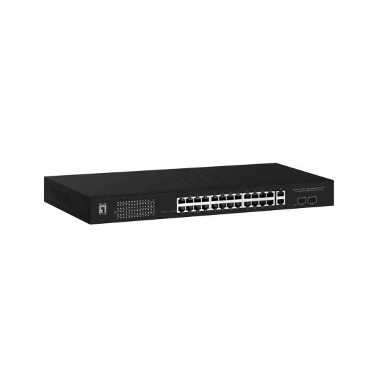 Obrázok pre LevelOne GEP-2841 síťový přepínač Řízený L2 Gigabit Ethernet (10/100/1000) Podpora napájení po Ethernetu (PoE) 1U Černá