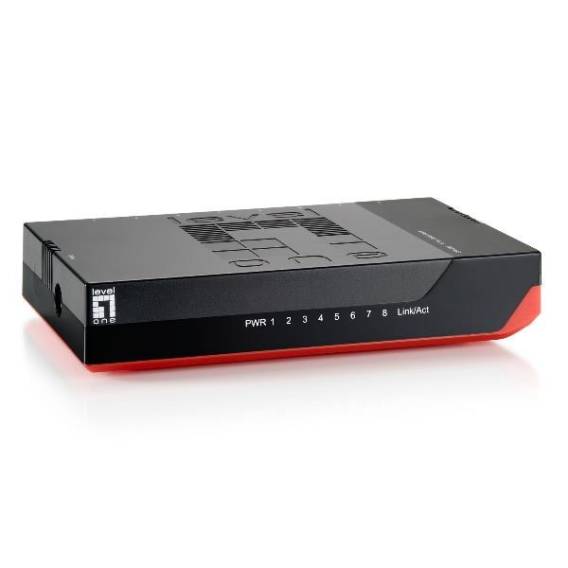 Obrázok pre LevelOne GSW-0807 síťový přepínač Nespravované Gigabit Ethernet (10/100/1000) Černá, Červená