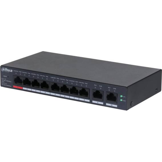 Obrázok pre Dahua Technology DH-CS4010-8GT-110 síťový přepínač Řízený L2 Gigabit Ethernet (10/100/1000) Podpora napájení po Ethernetu (PoE) Černá