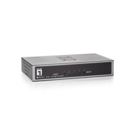 Obrázok pre LevelOne FEU-0511 síťový přepínač Fast Ethernet (10/100) Černá, Šedá