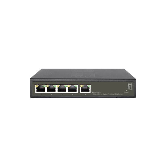 Obrázok pre LevelOne GES-2105P síťový přepínač Řízený L2 Gigabit Ethernet (10/100/1000) Podpora napájení po Ethernetu (PoE) Černá