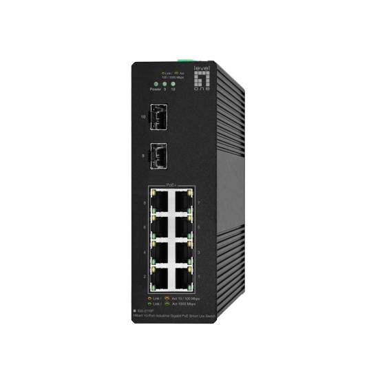 Obrázok pre LevelOne IGS-2110P síťový přepínač Řízený L2 Gigabit Ethernet (10/100/1000) Podpora napájení po Ethernetu (PoE) Černá