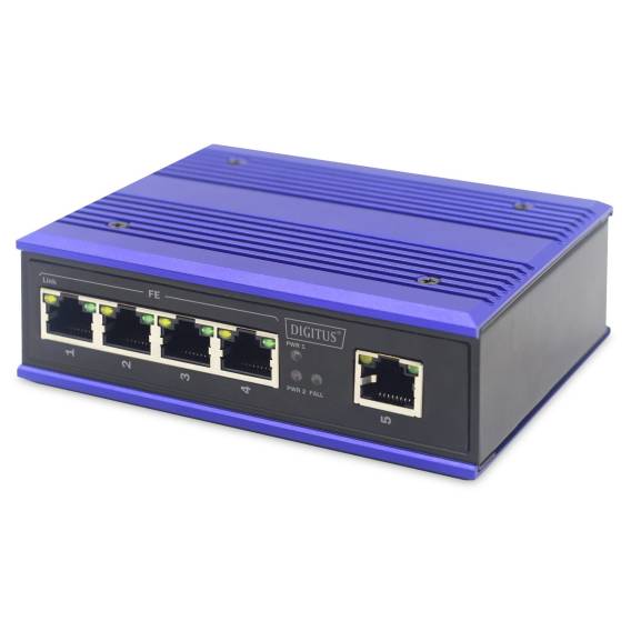 Obrázok pre Digitus DN-650105 síťový přepínač Nespravované L2 Fast Ethernet (10/100) Černá, Modrá