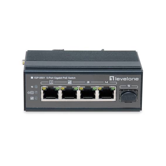 Obrázok pre LevelOne IGP-0501 síťový přepínač Gigabit Ethernet (10/100/1000) Podpora napájení po Ethernetu (PoE) Černá