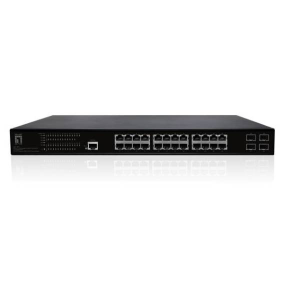 Obrázok pre LevelOne GEP-2861 síťový přepínač Řízený L2 Gigabit Ethernet (10/100/1000) Podpora napájení po Ethernetu (PoE) 1U Černá