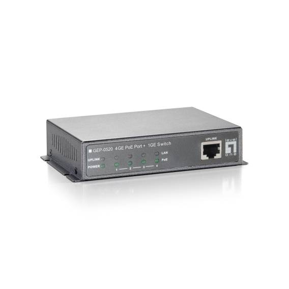 Obrázok pre LevelOne GEP-0520 síťový přepínač Gigabit Ethernet (10/100/1000) Podpora napájení po Ethernetu (PoE) Černá