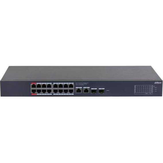 Obrázok pre Dahua Technology CS4220-16GT-135 síťový přepínač Řízený L2 Gigabit Ethernet (10/100/1000) Podpora napájení po Ethernetu (PoE) Černá