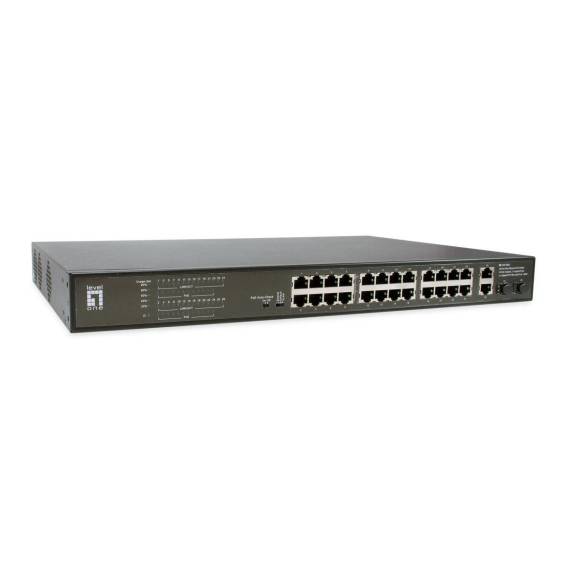 Obrázok pre LevelOne FGP-2831 síťový přepínač Nespravované Fast Ethernet (10/100) Podpora napájení po Ethernetu (PoE) 1U Černá