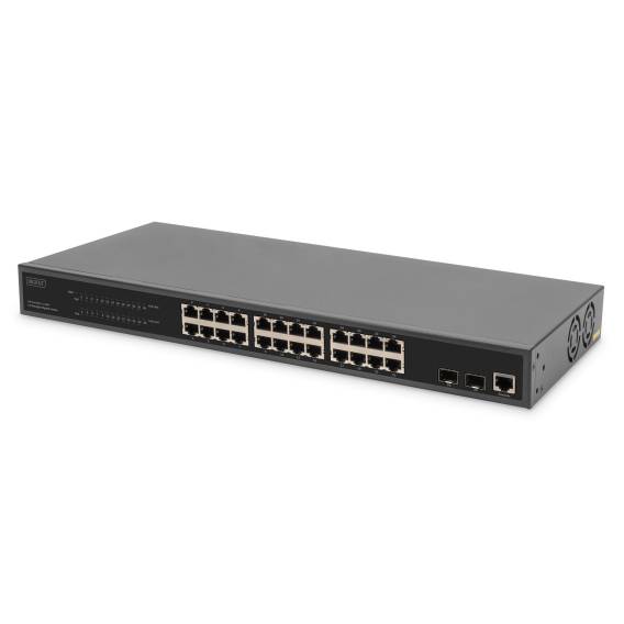 Obrázok pre Digitus DN-95359 síťový přepínač Řízený L2 Gigabit Ethernet (10/100/1000) Podpora napájení po Ethernetu (PoE) 1U Černá