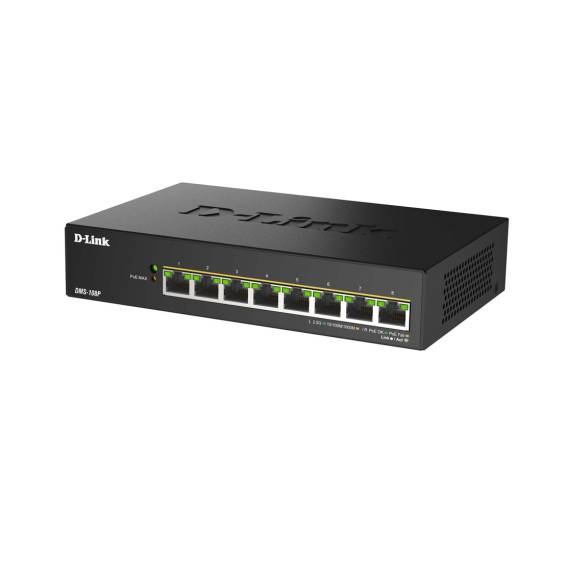 Obrázok pre D-Link DMS-108P/E síťový přepínač Nespravované 2.5G Ethernet (100/1000/2500) Podpora napájení po Ethernetu (PoE) Černá