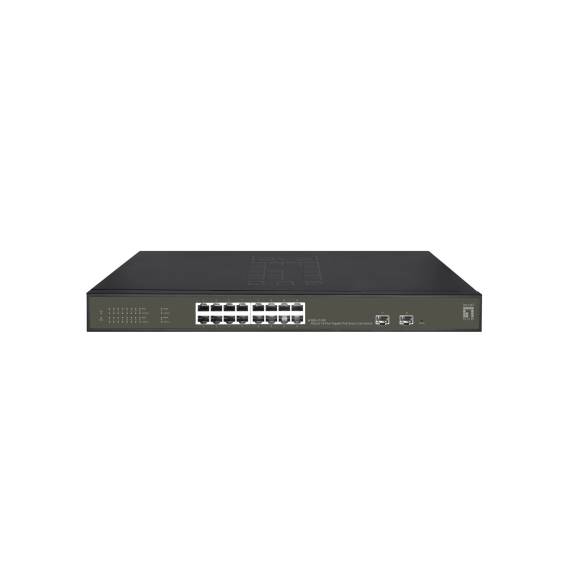 Obrázok pre LevelOne GES-2118P síťový přepínač Řízený L2 Gigabit Ethernet (10/100/1000) Podpora napájení po Ethernetu (PoE) Černá