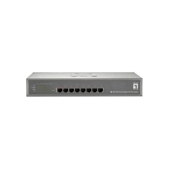 Obrázok pre LevelOne GEP-0822 síťový přepínač Gigabit Ethernet (10/100/1000) Podpora napájení po Ethernetu (PoE) Šedá