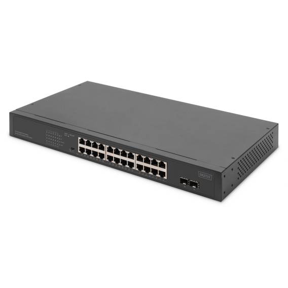 Obrázok pre Digitus DN-95348-2 síťový přepínač Nespravované Gigabit Ethernet (10/100/1000) Podpora napájení po Ethernetu (PoE) 1U Šedá