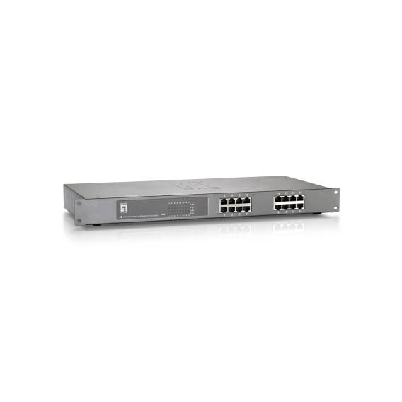 Obrázok pre LevelOne FEP-1612 síťový přepínač Nespravované Fast Ethernet (10/100) Podpora napájení po Ethernetu (PoE) Šedá