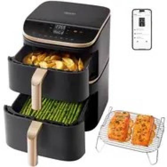 Obrázok pre Cosori Turbo Tower Pro Smart Samostarný 10,8 l Samostatné 2630 W Horkovzdušná fritéza Černá, Zlato