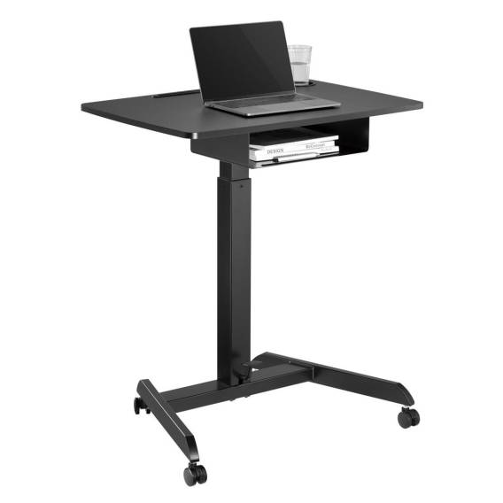 Obrázok pre Maclean Desk Laptop Table, Height Adjustable, with Drawer, Black for Sitting Work, Max Height 113cm - 8kg Max, M
