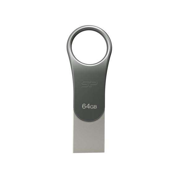 Obrázok pre Silicon Power Mobile C80 USB 64GB USB Type-A / USB Type-C 3.0 (3.1 Gen 1) Titanium
