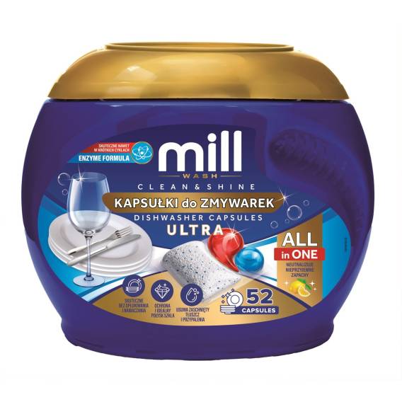 Obrázok pre MILL Kapsle do myček nádobí CLEAN&SHINE Ultra 52 3 ks