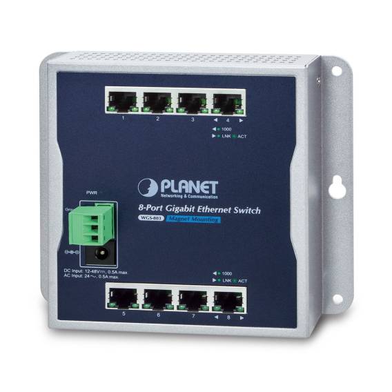 Obrázok pre PLANET WGS-803 síťový přepínač Nespravované L2 Gigabit Ethernet (10/100/1000) Černá