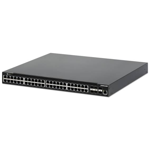 Obrázok pre Intellinet 562041 síťový přepínač Řízený L3 Gigabit Ethernet (10/100/1000) Podpora napájení po Ethernetu (PoE) Černá