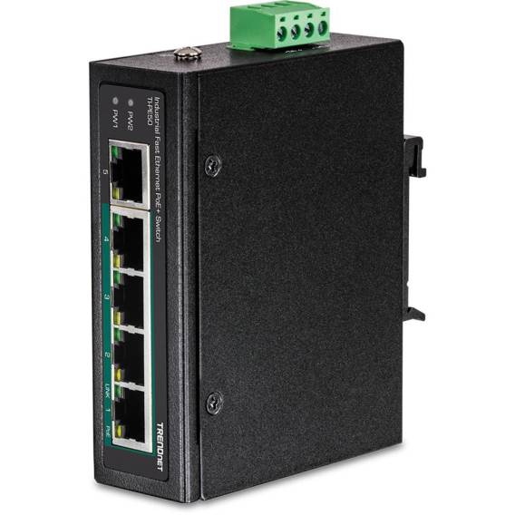 Obrázok pre Trendnet TI-PE50 síťový přepínač Nespravované Fast Ethernet (10/100) Podpora napájení po Ethernetu (PoE) Černá