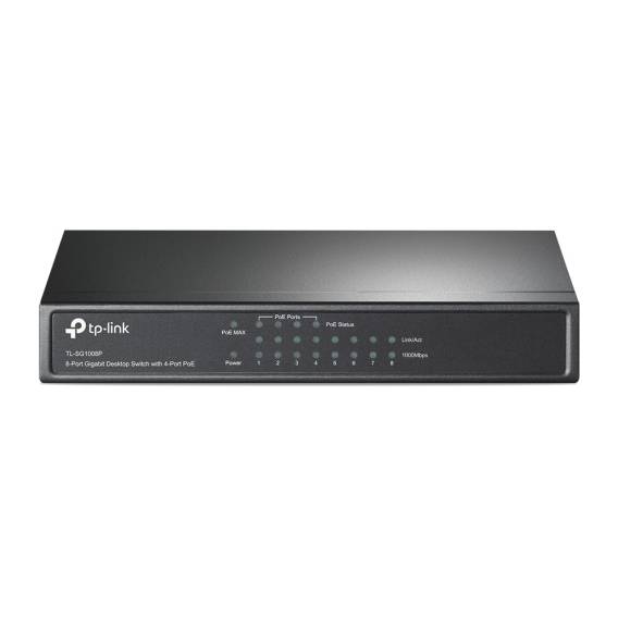 Obrázok pre TP-Link TL-SG1008P síťový přepínač Nespravované Gigabit Ethernet (10/100/1000) Podpora napájení po Ethernetu (PoE) Oříšková