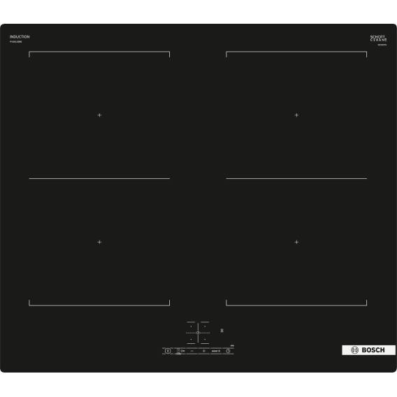 Obrázok pre Bosch Serie 4 PVQ611BB6E varná deska Černá Vestavěné 60 cm Indukční varná deska se zónami 4 zóna/zón