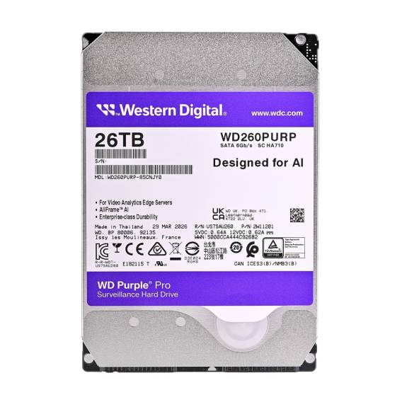 Obrázok pre Western Digital Purple Pro WD240PURP vnitřní pevný disk 26 TB 7200 ot/min 3.5" Serial ATA III