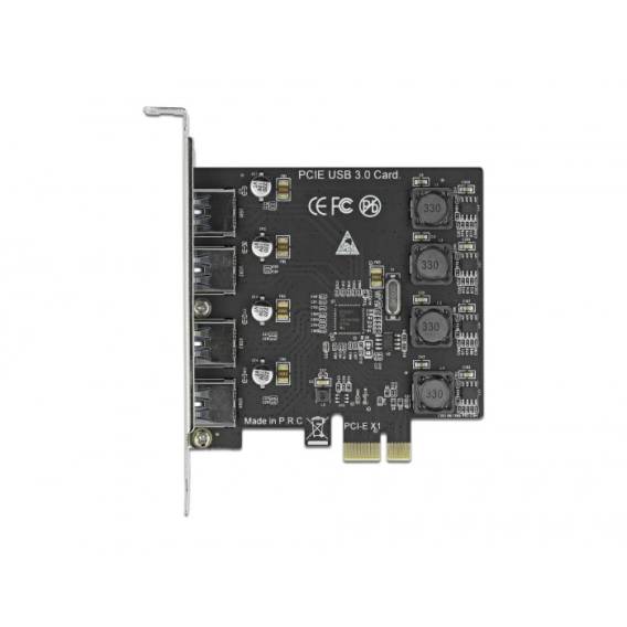 Obrázok pre DeLOCK PCI Express x1 Karta na 4 x externí USB Typ-A samice SuperSpeed USB (USB 3.2 Gen 1)