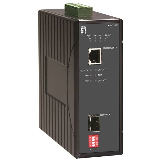 Obrázok pre LevelOne IEC-2000 konvertor síťové kabeláže 1000 Mbit/s Černá