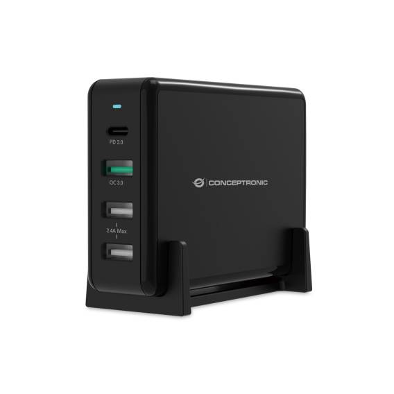 Obrázok pre Conceptronic OZUL01B nabíječka na PDA/mobilní telefon Univerzální Černá AC Rychlé nabíjení Vnitřní